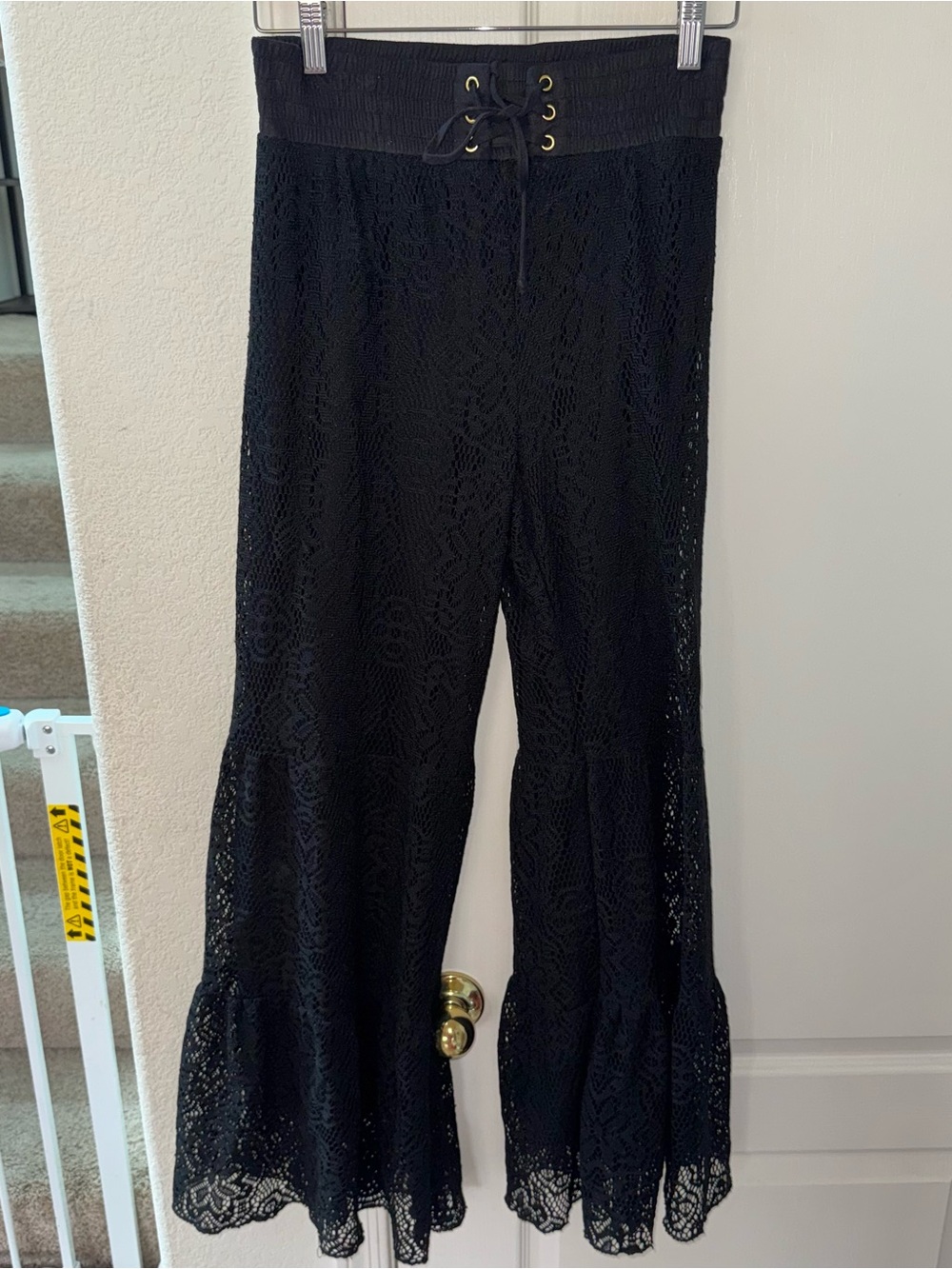 Velzera Black Lace Flare Pants